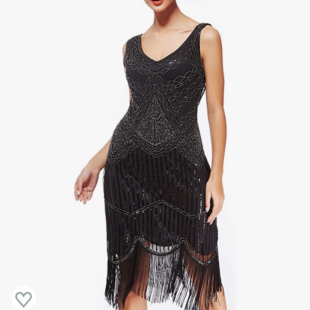 Gatsby, flapper dress. Roaring 20’s costume I’m black, size M